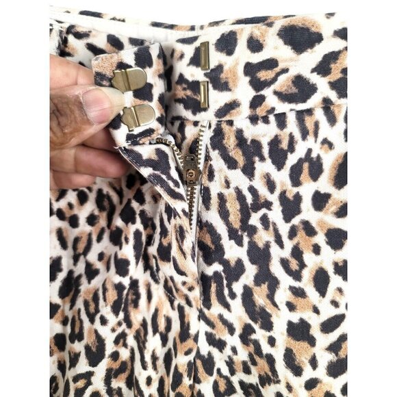 J crew Capri Leopard Print Women's Dressing Pants With Zipper & Hook Closure Siz - Picture 5 of 10